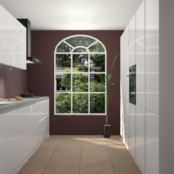 Zijdegrijze hoogglans greeploze keuken Dawei 90165