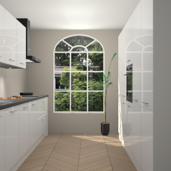 Zijdegrijze hoogglans keuken Dawei 90169