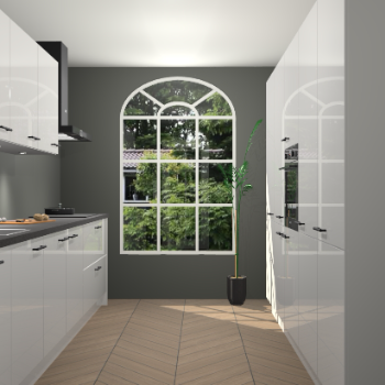 Zijdegrijze hoogglans keuken Dawei 90172