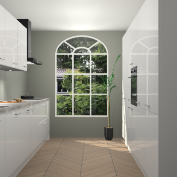 Zijdegrijze hoogglans keuken Dawei 90176