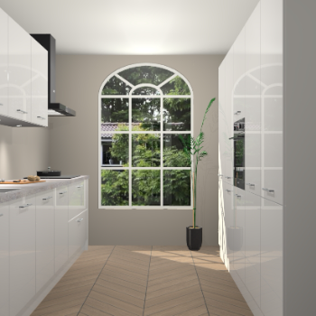 Zijdegrijze hoogglans keuken Dawei 90183