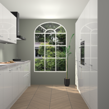 Zijdegrijze hoogglans keuken Dawei 90184