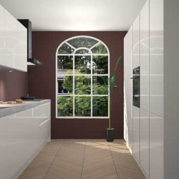 Zijdegrijze hoogglans greeploze keuken Dawei 90185