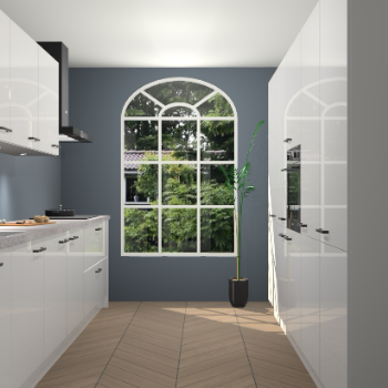 Zijdegrijze hoogglans keuken Dawei 90187