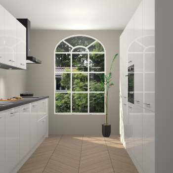 Zijdegrijze hoogglans keuken Dawei 90189