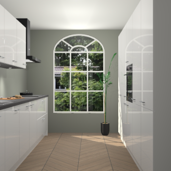 Zijdegrijze hoogglans keuken Dawei 90190