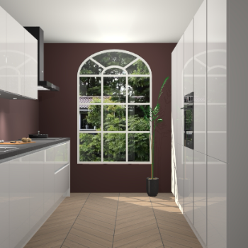 Zijdegrijze hoogglans greeploze keuken Dawei 90191