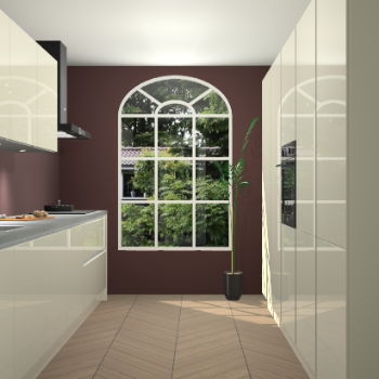 Magnolia hoogglans greeploze keuken Dawei 90203