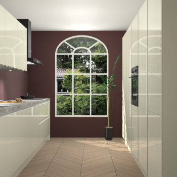 Magnolia hoogglans greeploze keuken Dawei 90217