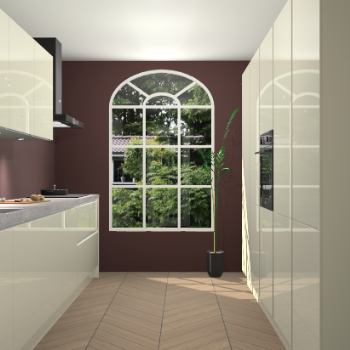 Magnolia hoogglans greeploze keuken Dawei 90224