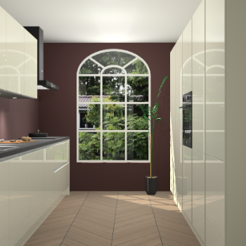 Magnolia hoogglans greeploze keuken Dawei 90230