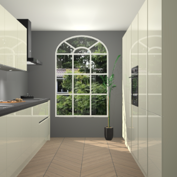 Magnolia hoogglans greeploze keuken Dawei 90233