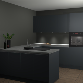 Onyxgrijze greeploze keuken Rosario 66761