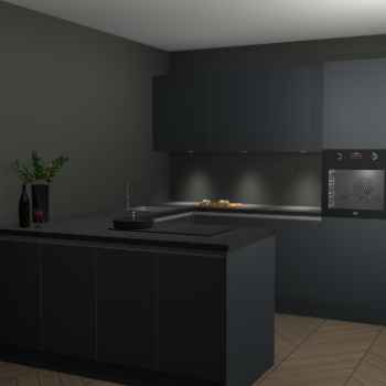 Onyxgrijze greeploze keuken Rosario 66799