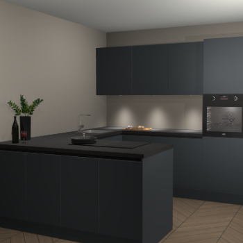 Onyxgrijze greeploze keuken Rosario 66802