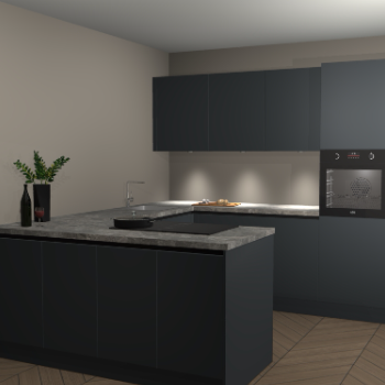 Onyxgrijze greeploze keuken Rosario 66820