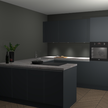 Onyxgrijze greeploze keuken Rosario 66856