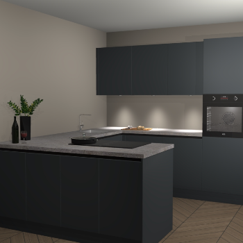 Onyxgrijze greeploze keuken Rosario 66859