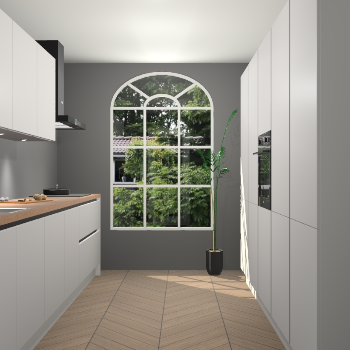 Zijdegrijze greeploze keuken Dawei 90400