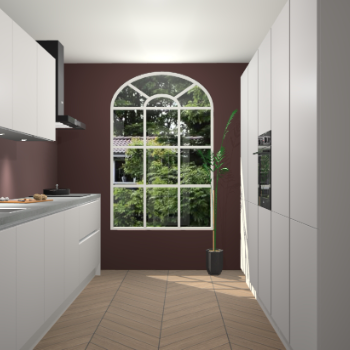 Zijdegrijze greeploze keuken Dawei 90403