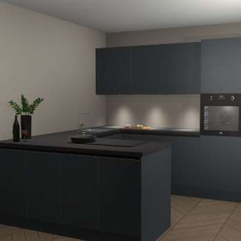 Onyxgrijze greeploze keuken Rosario 66873