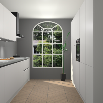 Zijdegrijze greeploze keuken Dawei 90406