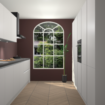 Zijdegrijze greeploze keuken Dawei 90410