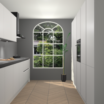 Zijdegrijze greeploze keuken Dawei 90413