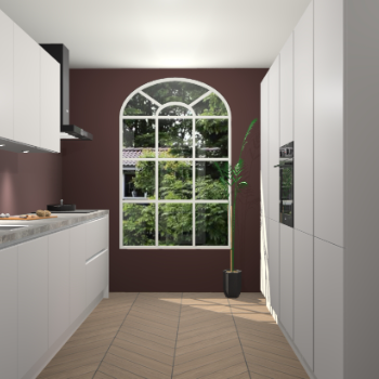 Zijdegrijze greeploze keuken Dawei 90417