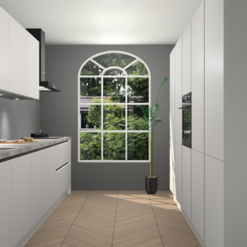 Zijdegrijze greeploze keuken Dawei 90420