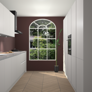 Zijdegrijze greeploze keuken Dawei 90424