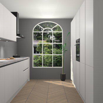 Zijdegrijze greeploze keuken Dawei 90427