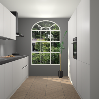 Zijdegrijze greeploze keuken Dawei 90433