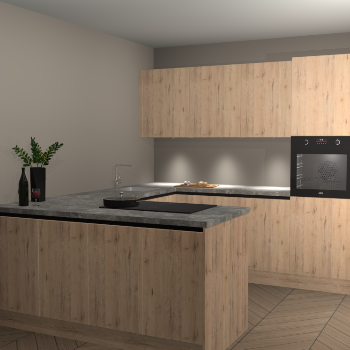 Madera Natuur greeploze keuken Rosario 67007