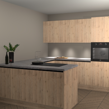 Madera Natuur greeploze keuken Rosario 67023