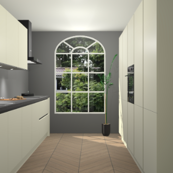 Magnolia greeploze keuken Dawei 90483