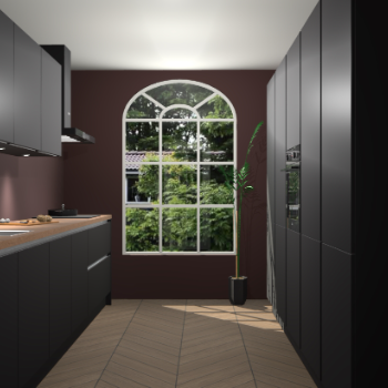 Zwarte greeploze keuken Dawei 90486