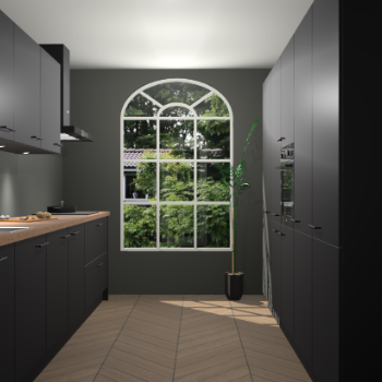 Zwarte keuken Dawei 90487