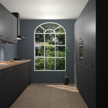 Zwarte keuken Dawei 90488