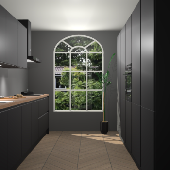 Zwarte greeploze keuken Dawei 90489