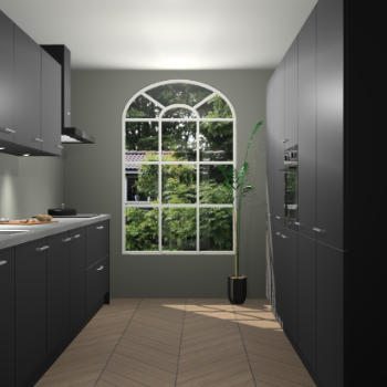 Zwarte keuken Dawei 90491