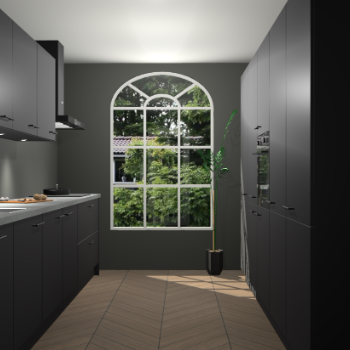 Zwarte keuken Dawei 90493