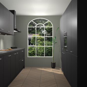 Zwarte keuken Dawei 90497