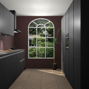 Zwarte greeploze keuken Dawei 90498