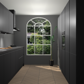 Zwarte greeploze keuken Dawei 90501