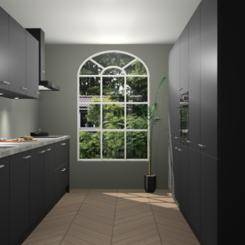 Zwarte keuken Dawei 90505