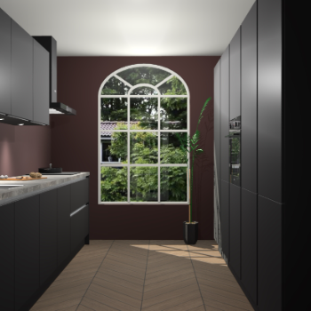 Zwarte greeploze keuken Dawei 90506