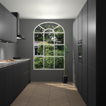 Zwarte greeploze keuken Dawei 90509