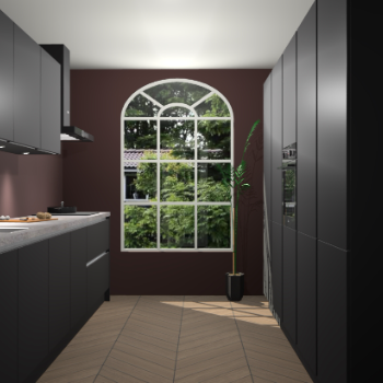 Zwarte greeploze keuken Dawei 90515