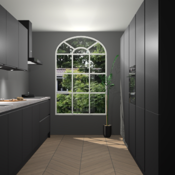 Zwarte greeploze keuken Dawei 90518